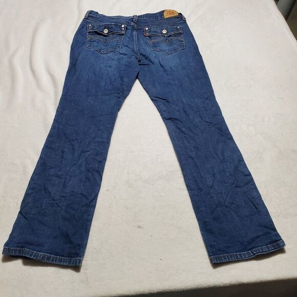 Women's Levis 505 Straight Leg Jeans Size 5 S/C Blue Denim Flap Back Pockets - Picture 2 of 10